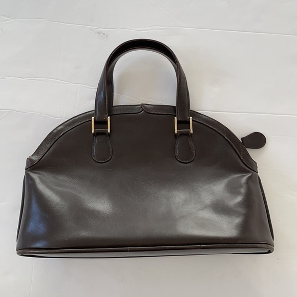 Mark Cross Brown Leather dome satched bag Vintage - Picture 3 of 13